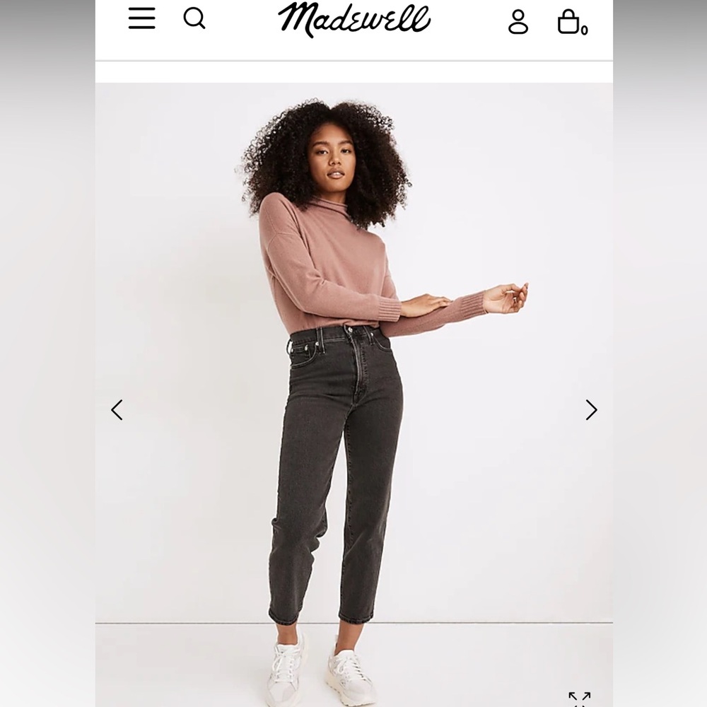 Madewell The Perfect Vintage Crop Jean in dark gray/black wash